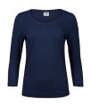 Dames T-shirt Strech 3-4 Mouw Tee Jays 460 Navy